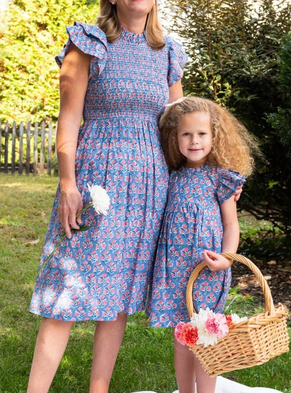 Smockingbird Tuckernuck Smocked Ruffle Short Floral Grace Dress Block Print S